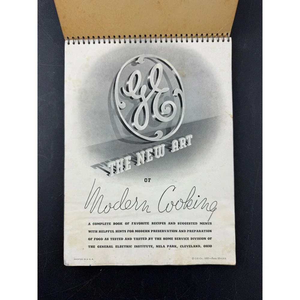 Vintage General Electric The New Art of Modern Cooking GE Institute‎ 1937